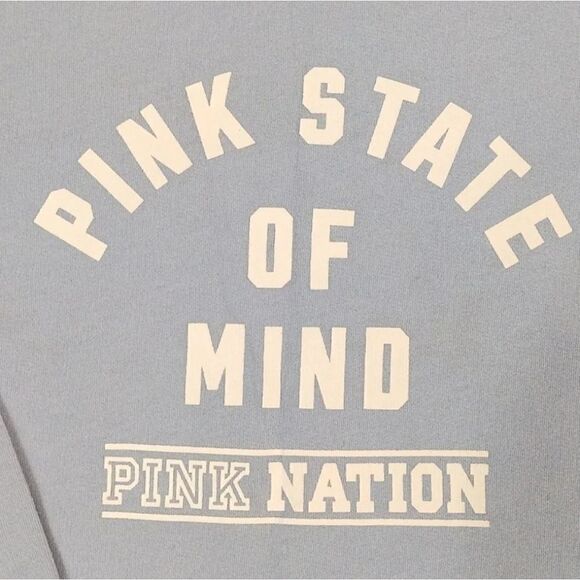 Victoria's Secret PINK Baby Blue Pink State Of Mind Crew Pullover Medium - Picture 6 of 15
